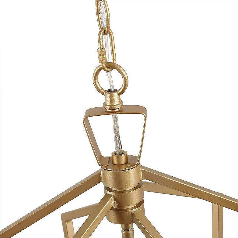 Image 4 Sinfi 14" Wide Gold Metal 4-Light Open Cage Chandelier more views
