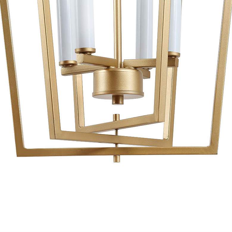 Image 5 Sinfi 14 inch Wide Gold Metal 4-Light Open Cage Chandelier more views