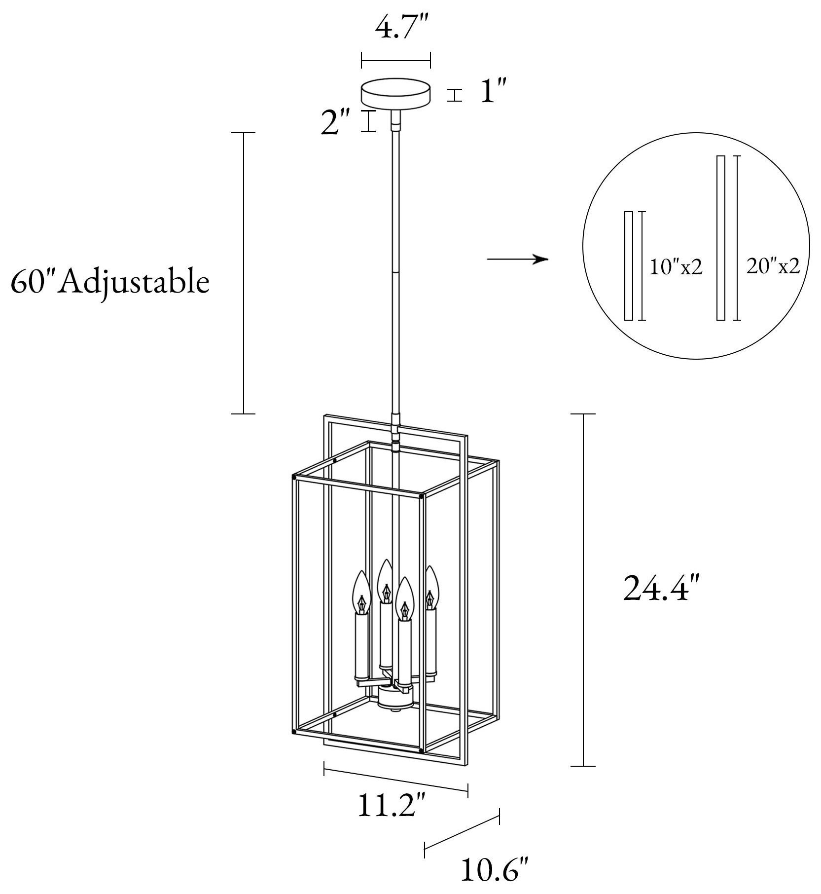Image 5 Sinfi 4-Light Gold Lantern Chandelier more views