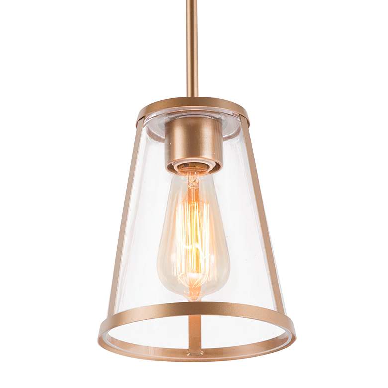 Image 1 Sinfi 7" Wide Gold Mini Pendant Light