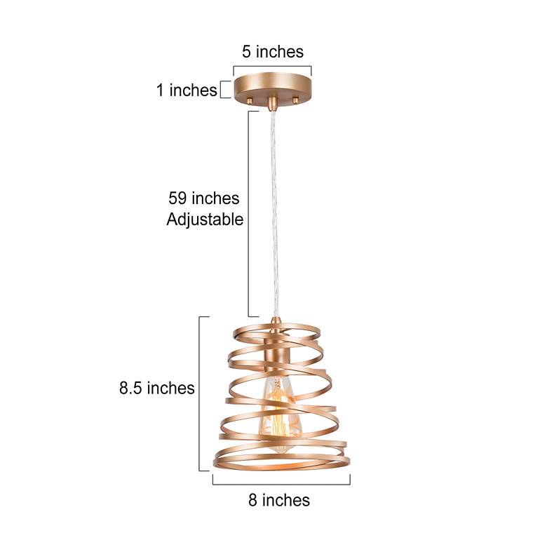 Image 5 Sinfi 8" Wide Gold Mini Pendant Light more views