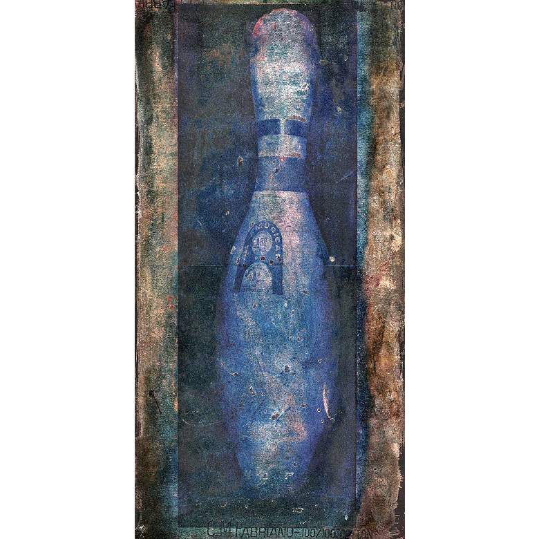 Image 1 Single Blue Giclee 36 inch High Canvas Wall Art