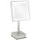 Single-Sided Brushed Nickel 5500K LED Makeup Stand Mirror