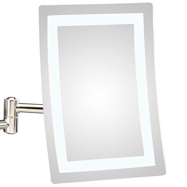 Single-Sided Polished Nickel LED Magnified Makeup Mirror more views