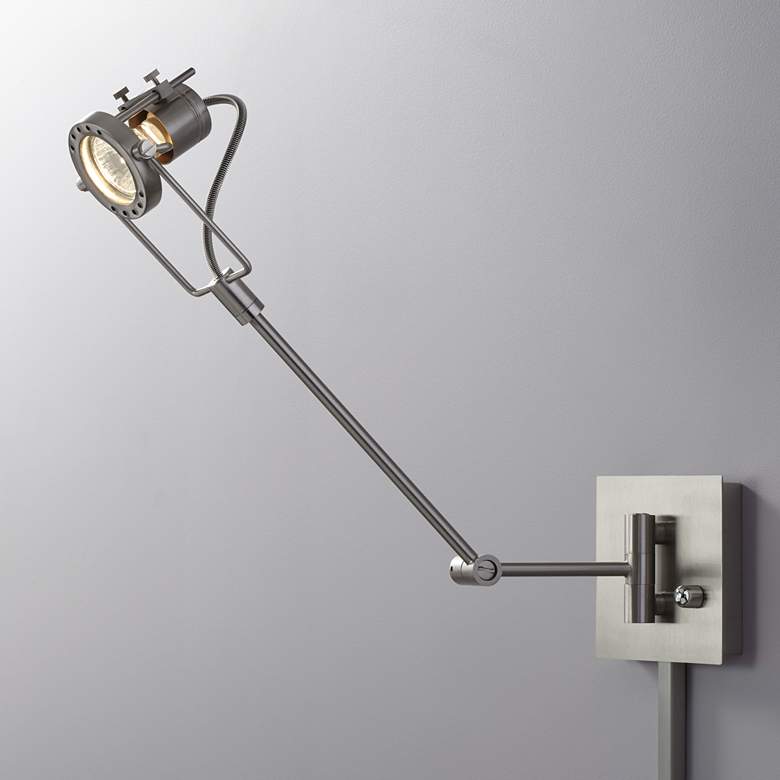 Image 1 Single Spotlight Steel Plug-In Swing Arm LED Wall Lamp