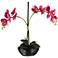 Single Stem 20" High Single Purple Faux Orchids in Black Pot