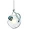 Sinker 9 1/2" Wide Satin Aqua and Clear Glass Mini Pendant