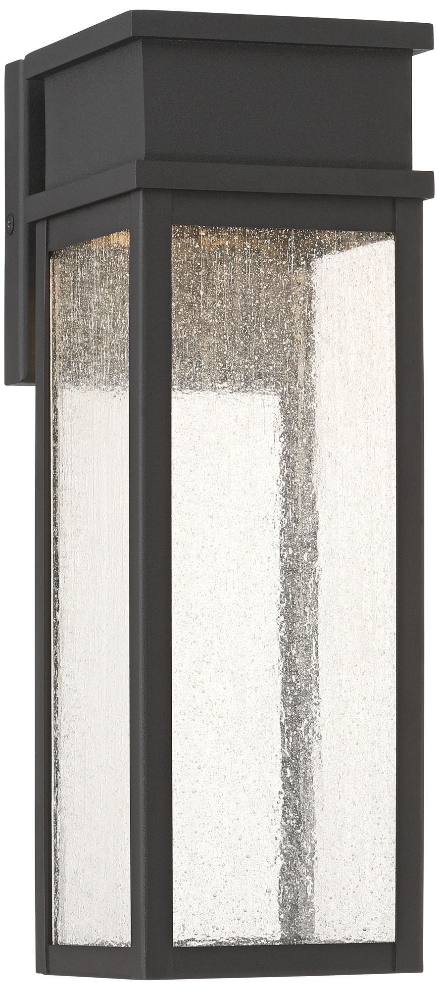 Image 2 Sintef 14 1/4" High Sand Black and Seeded Glass LED Outdoor Wall Light