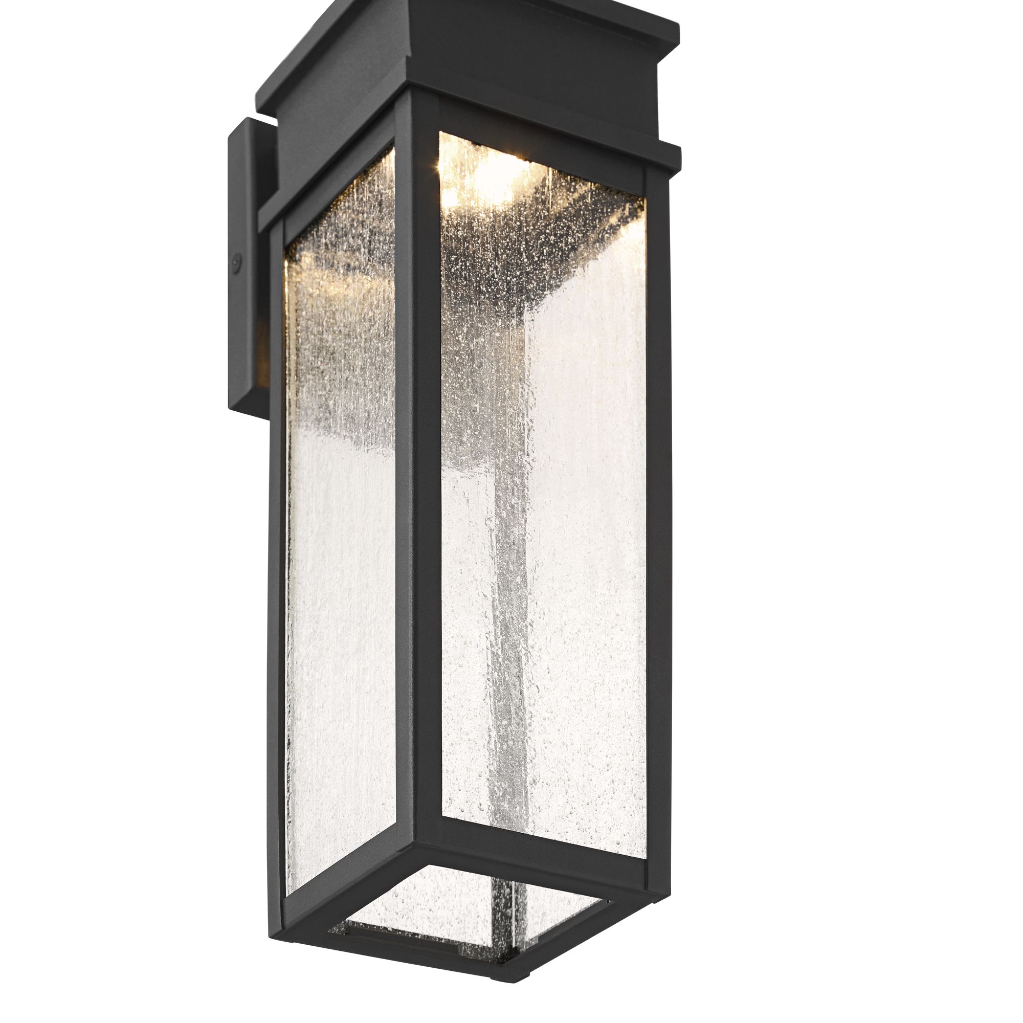 Image 4 Sintef 14 1/4" High Sand Black and Seeded Glass LED Outdoor Wall Light more views