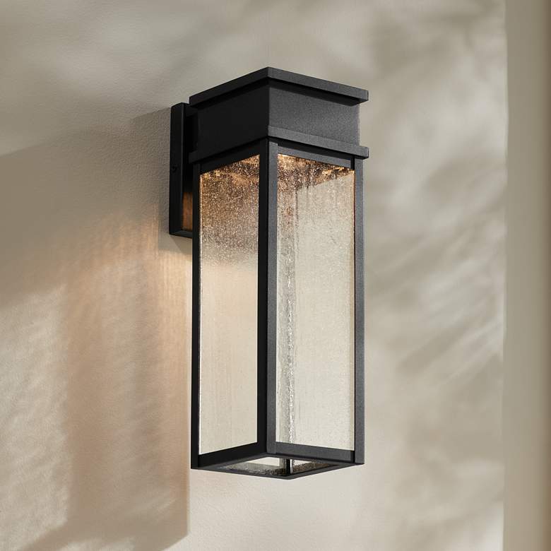 Image 1 Sintef 14 1/4" High Sand Black LED Outdoor Wall Light