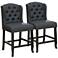 Sinuata 25 1/4" Gray Tufted Fabric Counter Stools Set of 2