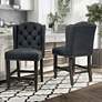 1_Sinuata 25 1/4" Gray Tufted Fabric Counter Stools Set of 2