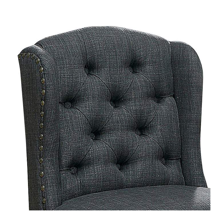 Image 3 Sinuata 25 1/4" Gray Tufted Fabric Counter Stools Set of 2 more views