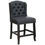 4_Sinuata 25 1/4" Gray Tufted Fabric Counter Stools Set of 2 more views