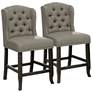 2_Sinuata 25 1/4" Light Gray Tufted Counter Stools Set of 2