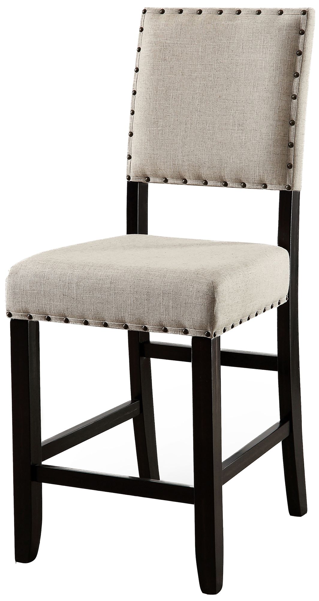 Sinuata 25" Beige Fabric Counter Stools Set of 2