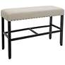 2_Sinuata 44" Wide Beige Fabric Counter Height Bench