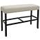 Sinuata 44" Wide Beige Fabric Counter Height Bench
