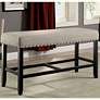 Sinuata 44" Wide Beige Fabric Counter Height Bench