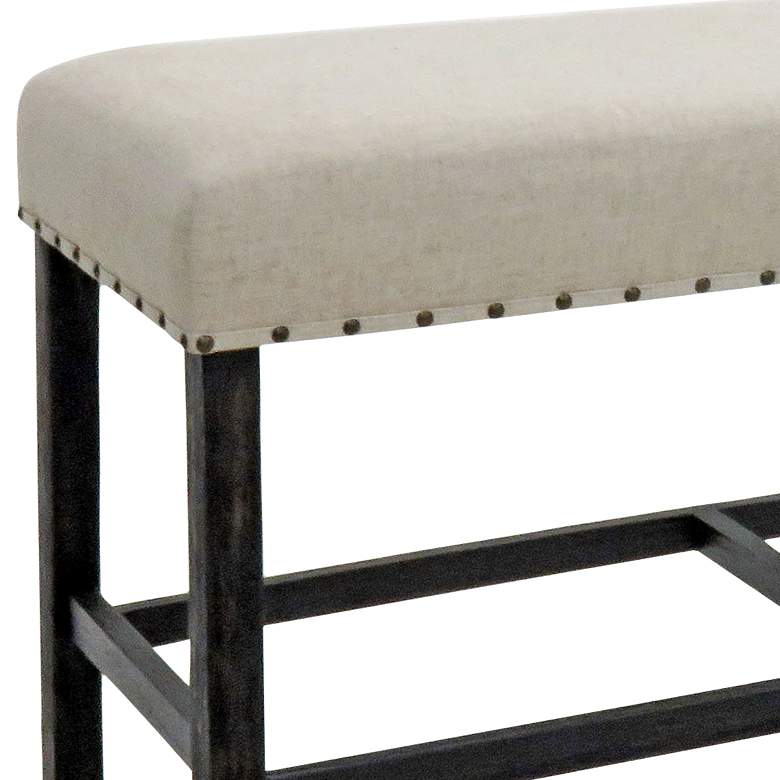 Image 3 Sinuata 44" Wide Beige Fabric Counter Height Bench more views