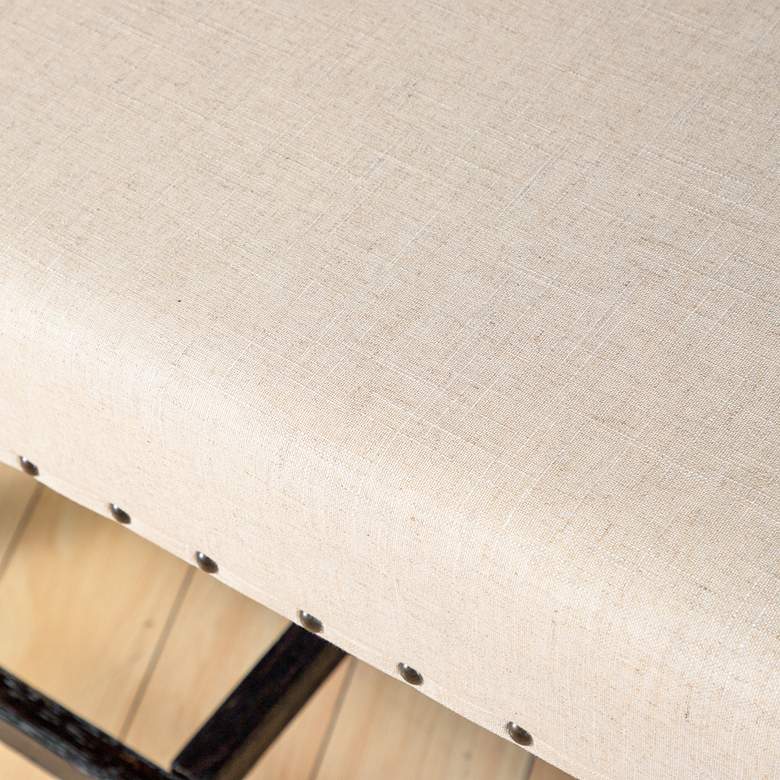 Image 5 Sinuata 44" Wide Beige Fabric Counter Height Bench more views