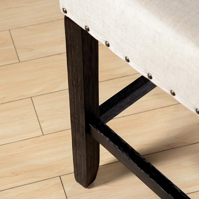 Image 7 Sinuata 44" Wide Beige Fabric Counter Height Bench more views