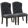 Sinuata Gray Tufted Fabric Side Chairs Set of 2