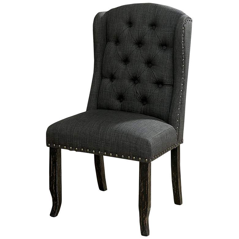 Image 5 Sinuata Gray Tufted Fabric Side Chairs Set of 2 more views