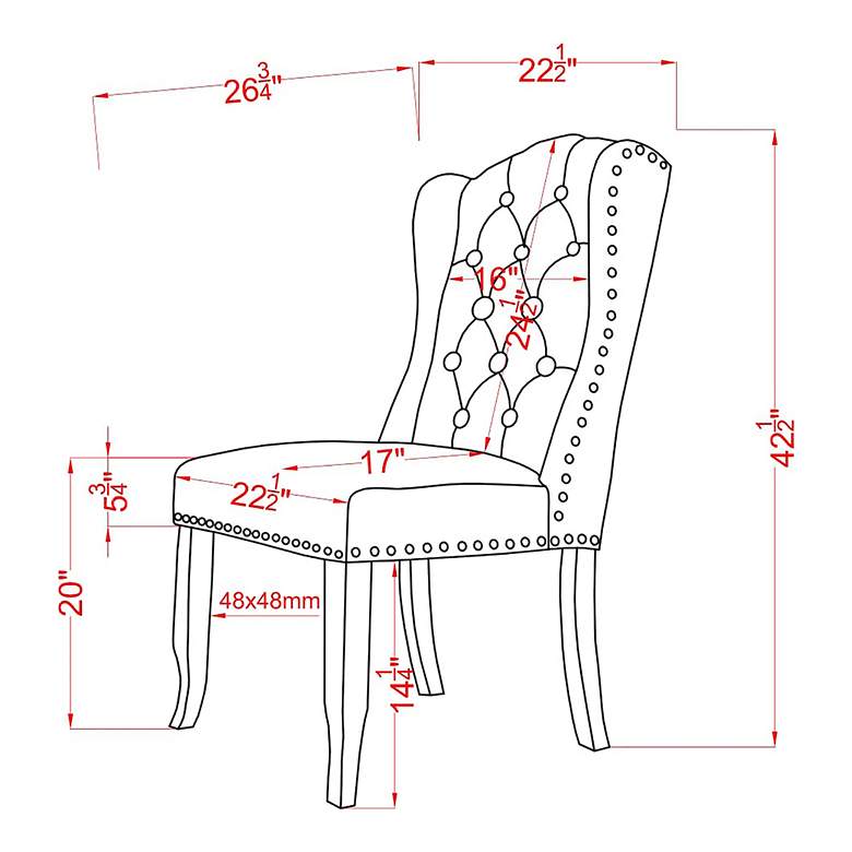 Image 7 Sinuata Light Gray Tufted Fabric Side Chairs Set of 2 more views