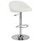 Sinue White Faux Leather Adjustable Bar or Counter Stool