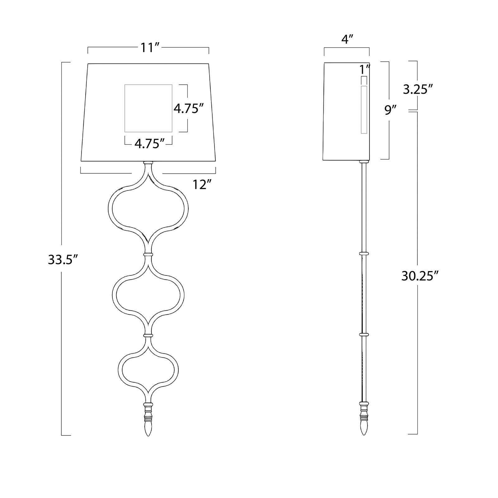 Sinuous 33 1/2" High Gold Leaf ADA Wall Sconce
