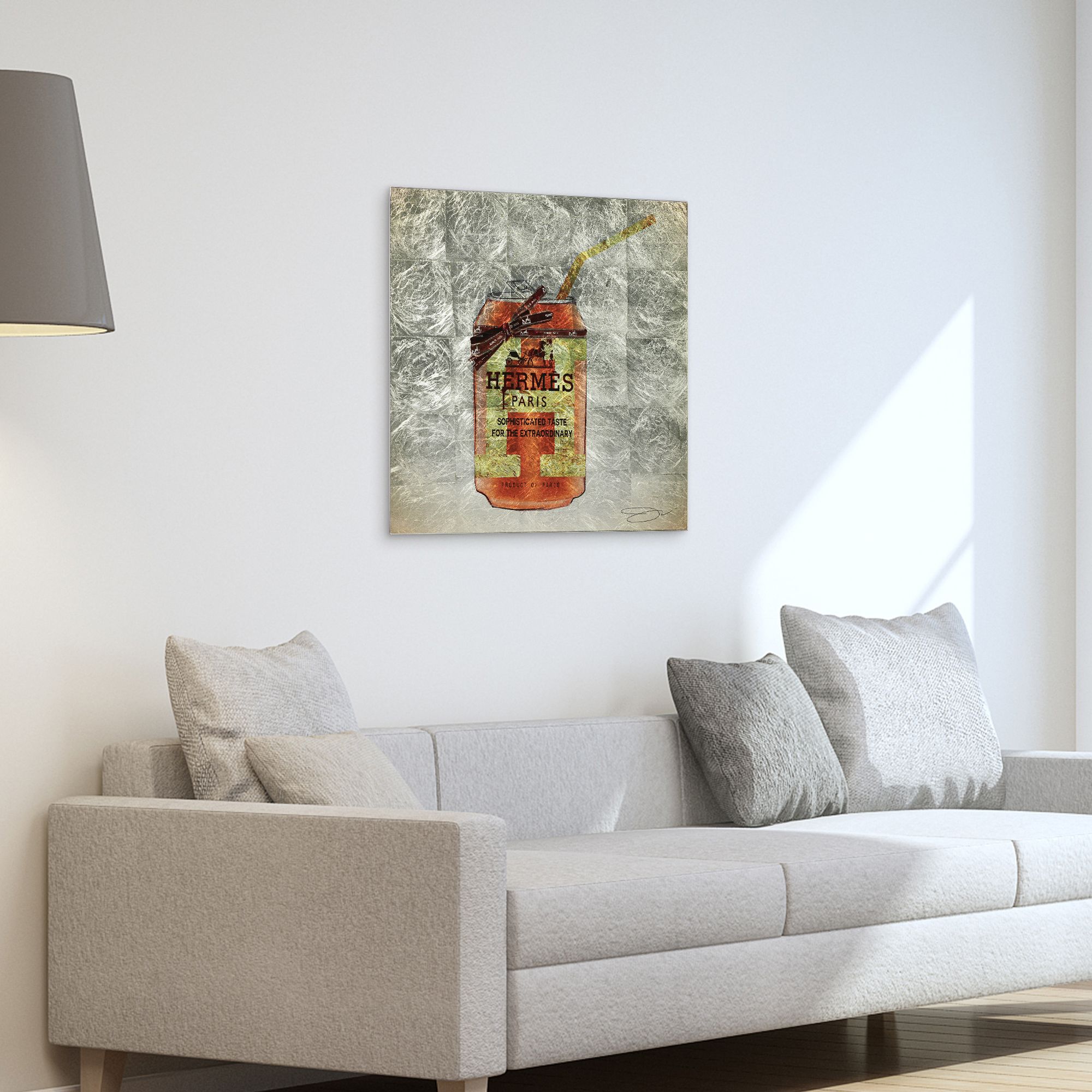 Image 4 Sip Designer Reverse Printed Tempered Glass with Silver Leaf Wall Art more views