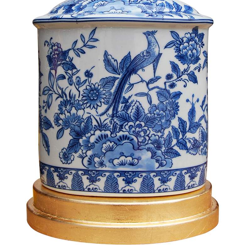 Image 3 Sirah 19 1/2 inchH Blue White English Oval Urn Accent Table Lamp more views