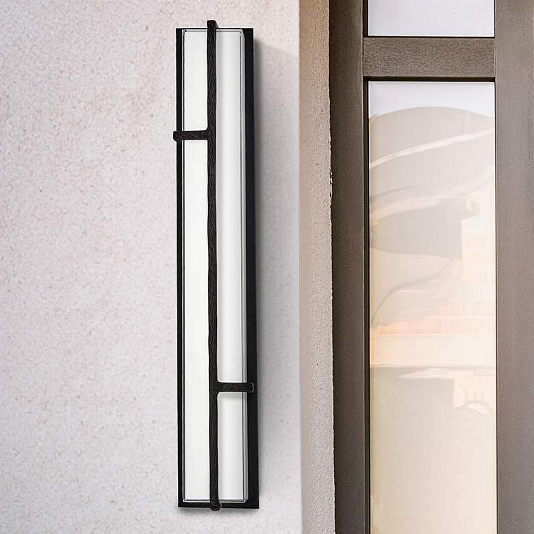 Image 2 Sirato 5 1/2" High Wide Spanish Iron LED Outdoor Wall Light