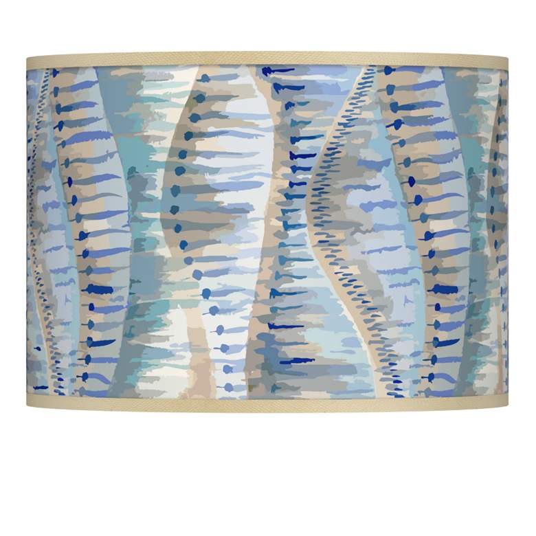 Image 1 Siren Blue Modern Abstract Giclee Glow Lamp Shade 13.5x13.5x10 (Spider)