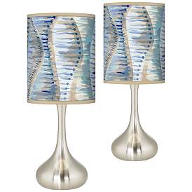Image1 of Siren Giclee Droplet Modern Table Lamps Set of 2