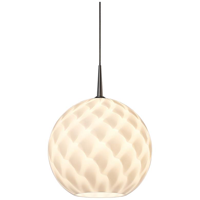Image 2 Sirena 8"W Matte Chrome White Glass 3000K LED Mini Pendant