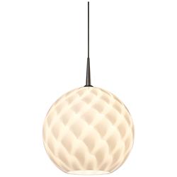 Sirena 8"W Matte Chrome White Glass 3000K LED Mini Pendant