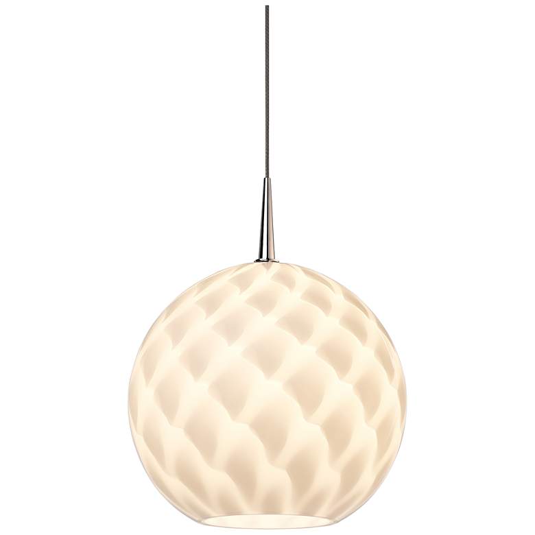 Image 1 Sirena LED Pendant - Chrome Finish - White Glass Shade