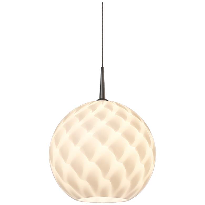 Image 1 Sirena Pendant - Matte Chrome Finish - White Glass Shade