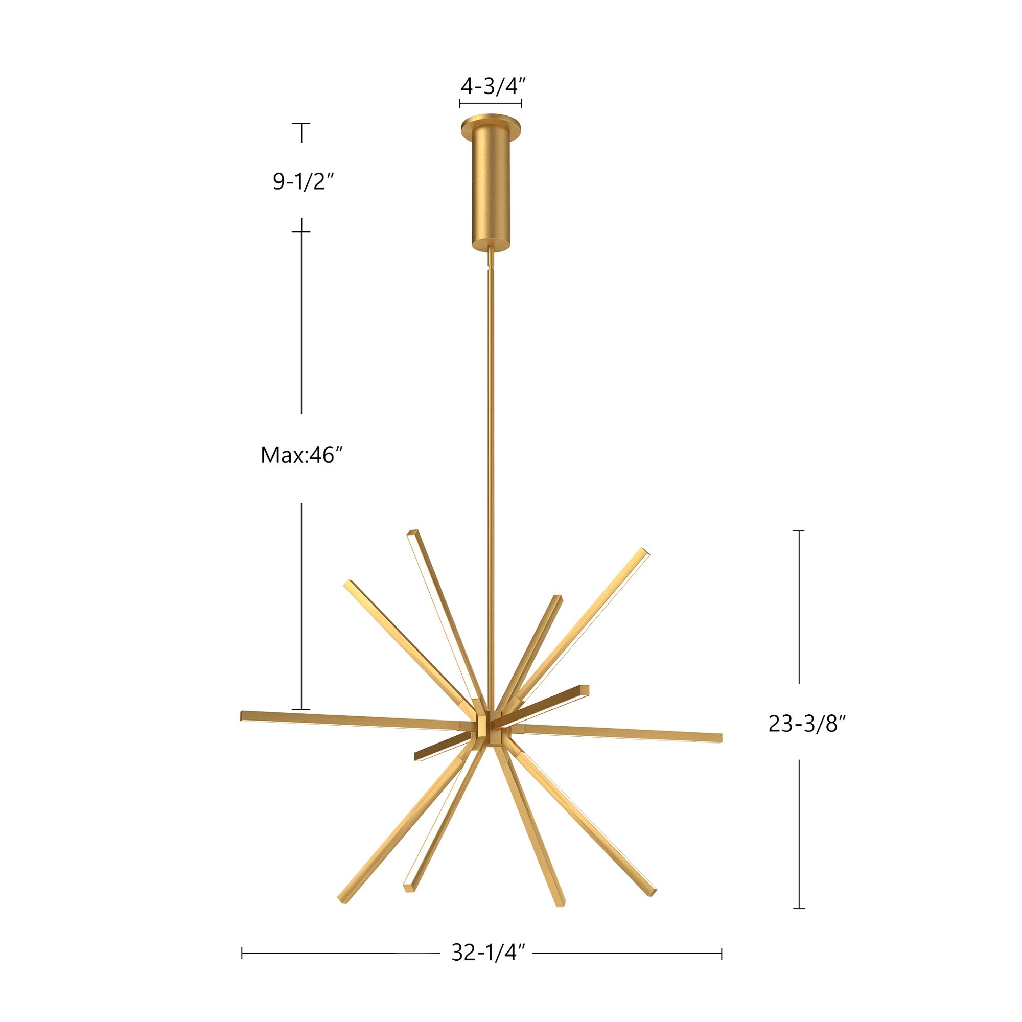 Image 7 Sirius 32 1/4" Wide Brushed Gold LED Sputnik Pendant Light more views