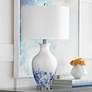 Sirius Bubble Reactive Glaze White Blue Ceramic Table Lamp