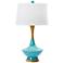 Sirrus Spectra Blue Ceramic and Wood Table Lamp