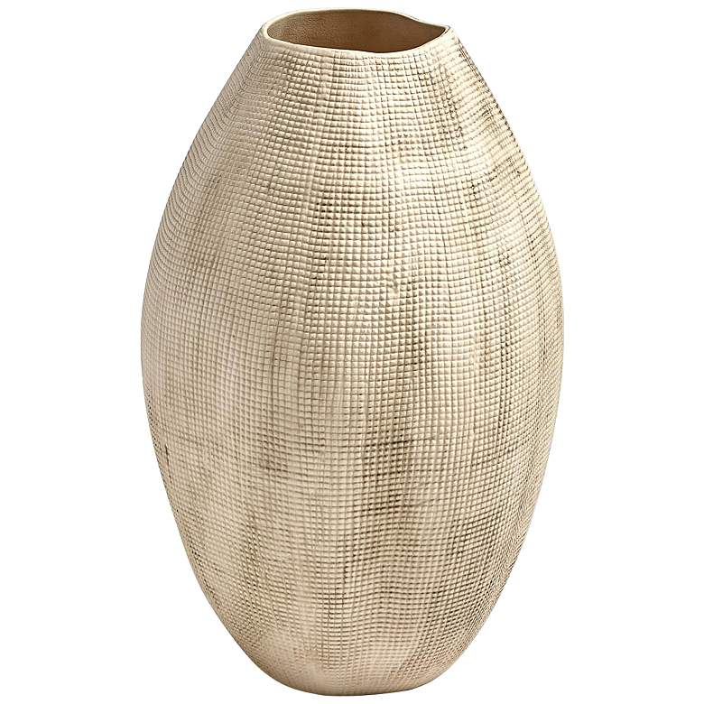 Image 1 Sisal 17" High Cream Ceramic Decorative Vase