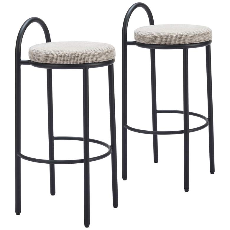 Image 1 Sisal Barstool Beige Tweed