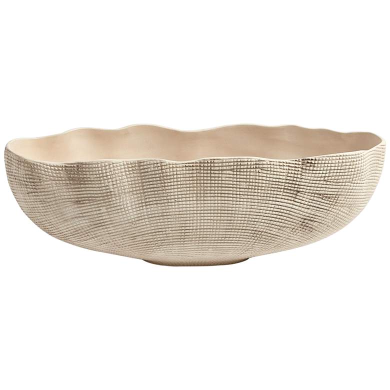 Image 1 Sisal Cream Ceramic Decorative Oval Bowl