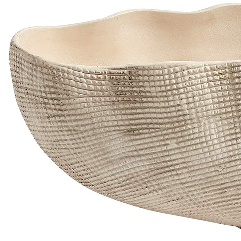 Image 2 Sisal Cream Ceramic Decorative Oval Bowl more views