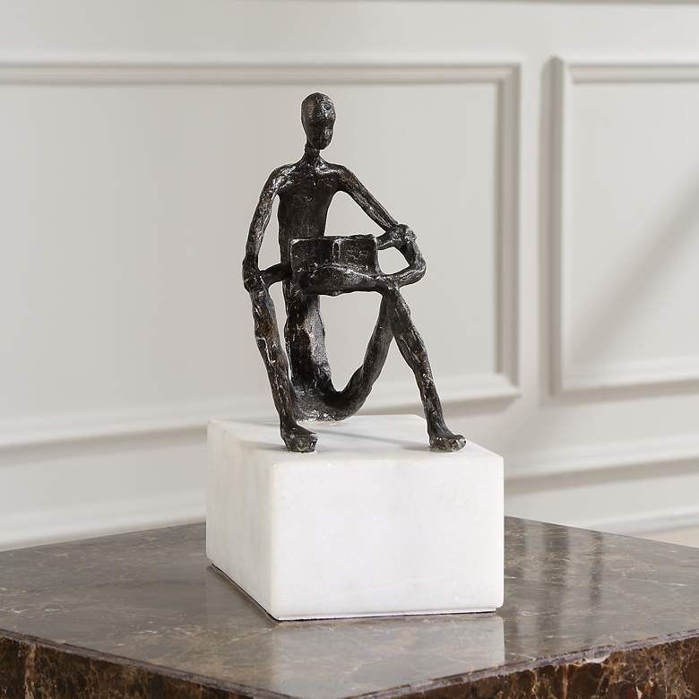 Image 3 Sit Back Relax and Read 6" high Sculpture more views