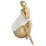 3_Sitting Ballerina 5 3/4" High Matte Gold and White Statue more views