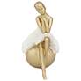 6_Sitting Ballerina 5 3/4" High Matte Gold and White Statue more views
